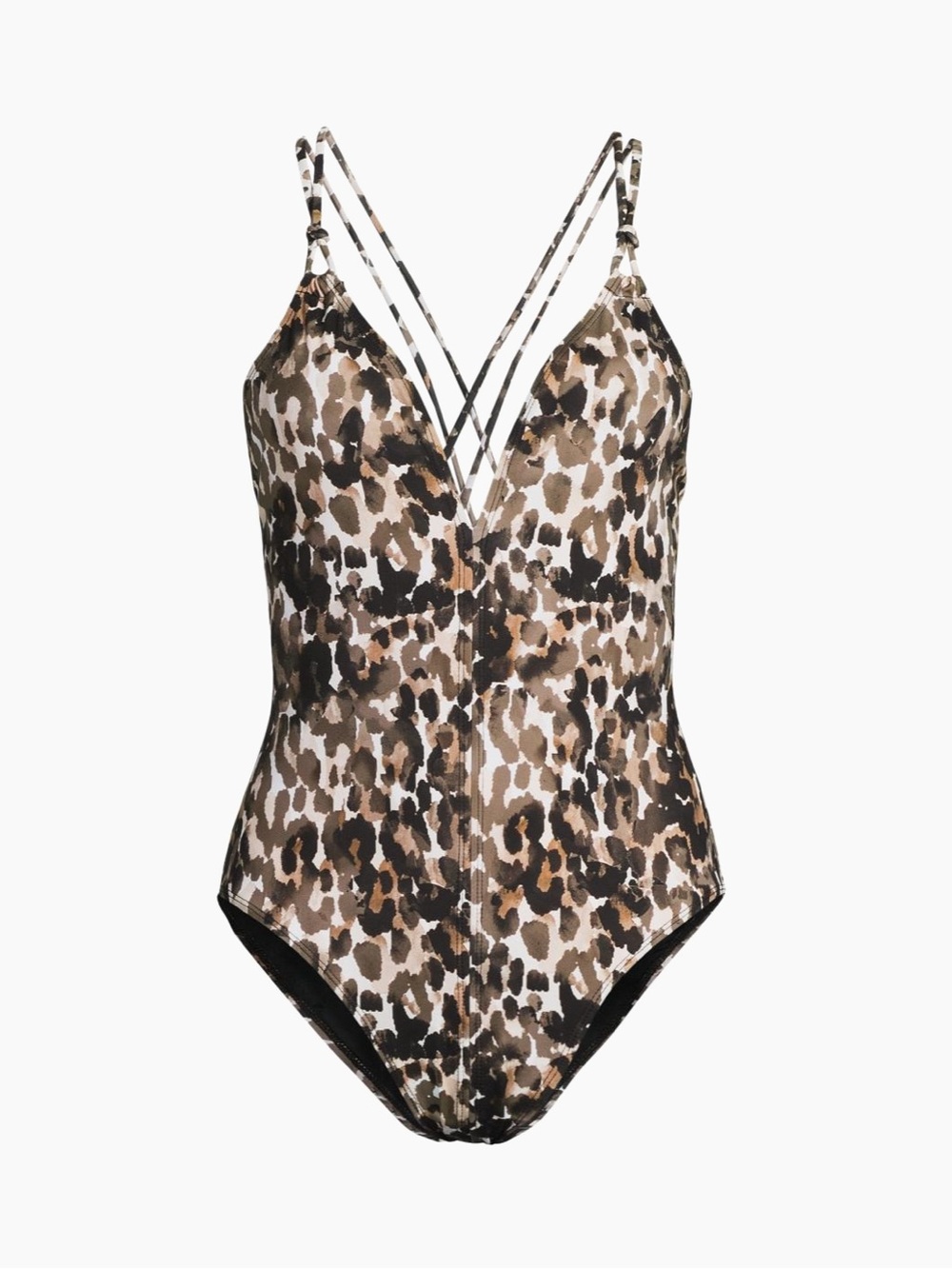 Kobi Halperin Leopard Print One-Piece Swimsuit in Brown, Black, White
